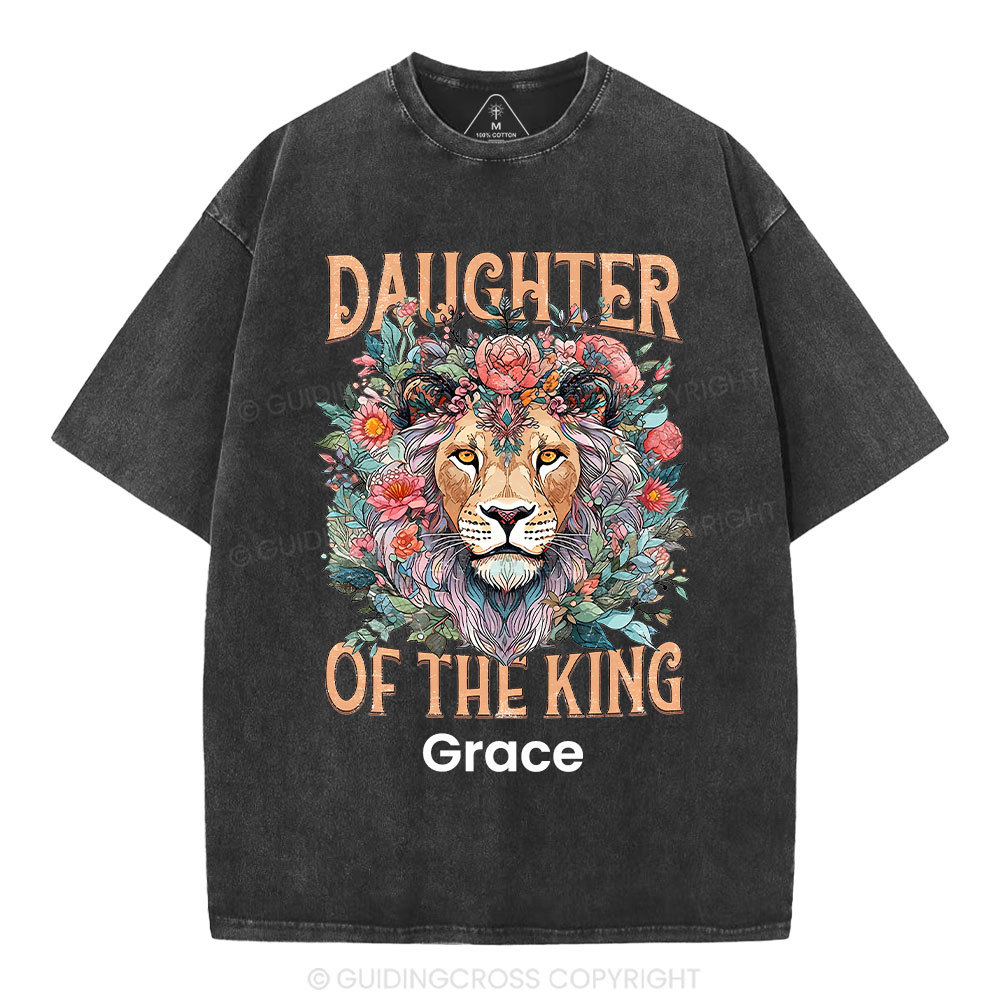 Personalized Daughter Of The King Christian Washed T-Shirt