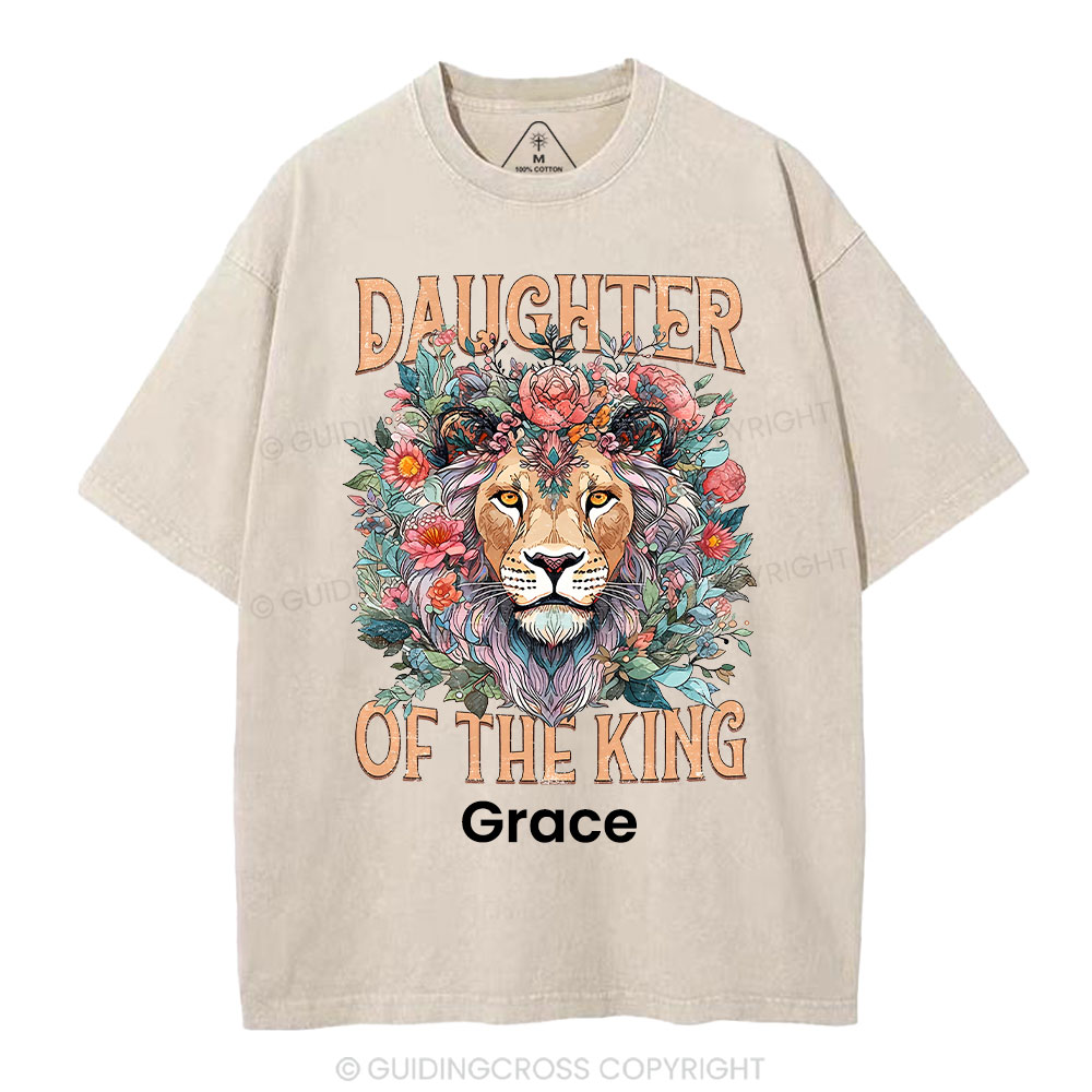 Personalized Daughter Of The King Christian Washed T-Shirt