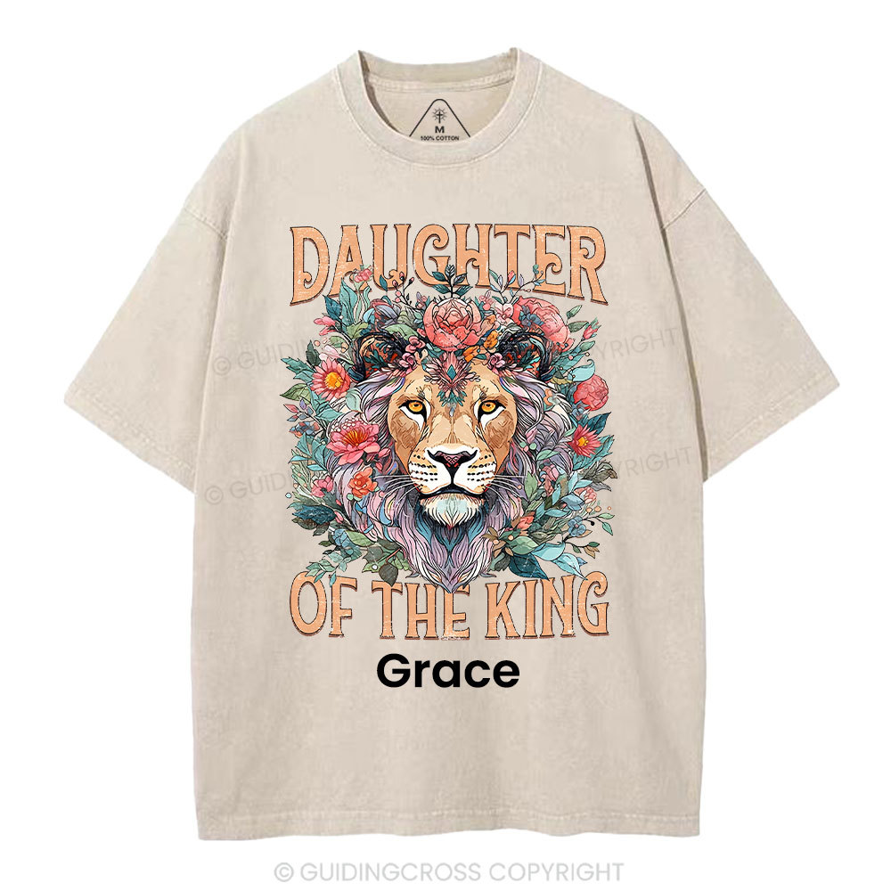 Personalized Daughter Of The King Christian Washed T-Shirt