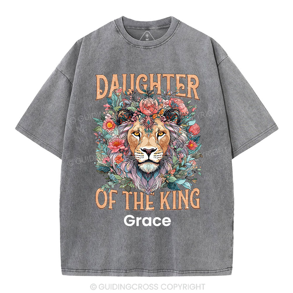Personalized Daughter Of The King Christian Washed T-Shirt