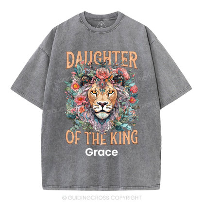 Personalized Daughter Of The King Christian Washed T-Shirt