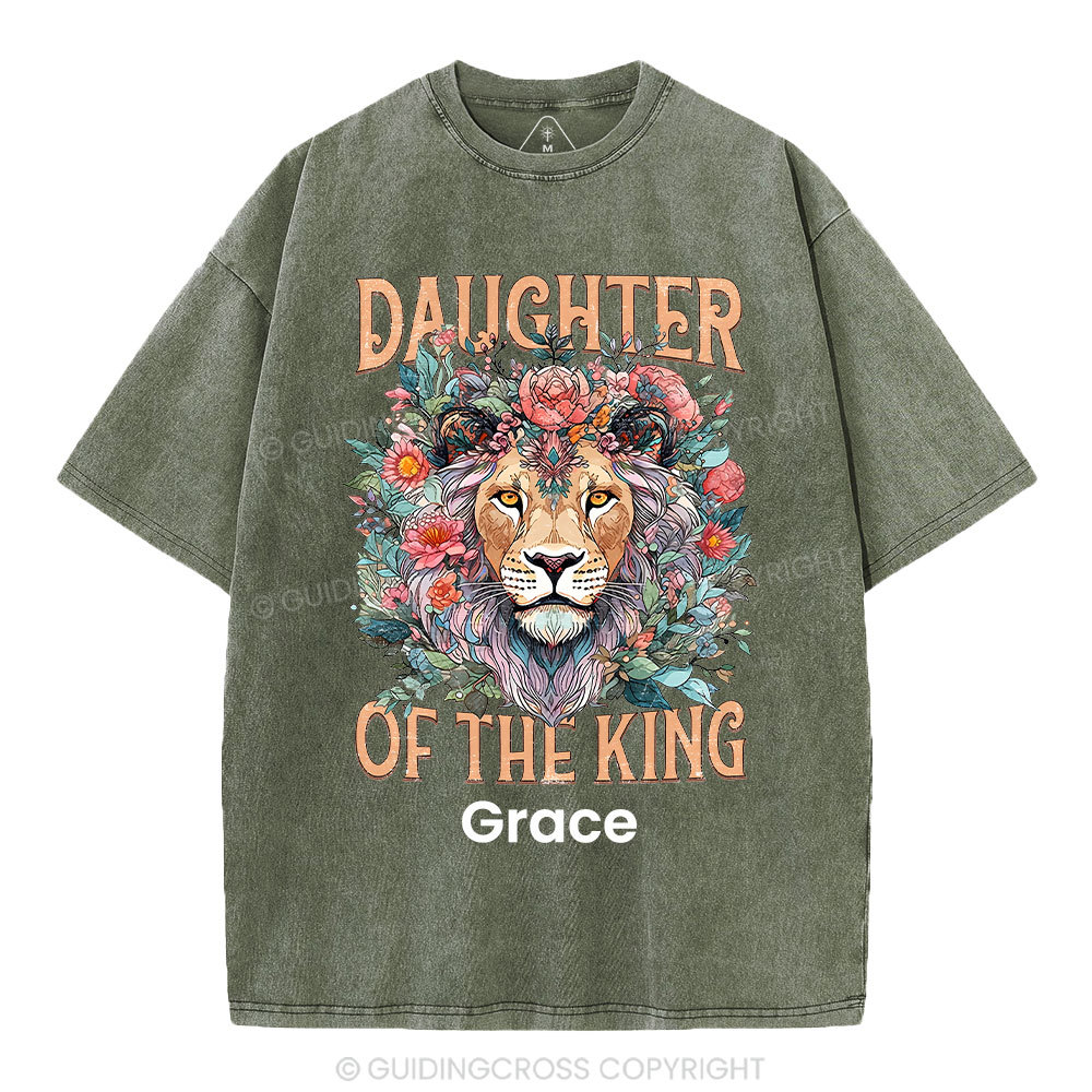 Personalized Daughter Of The King Christian Washed T-Shirt