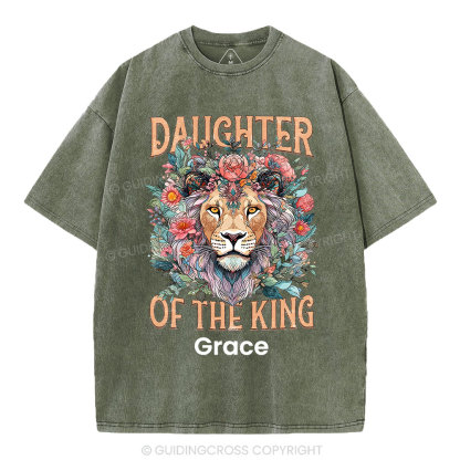 Personalized Daughter Of The King Christian Washed T-Shirt