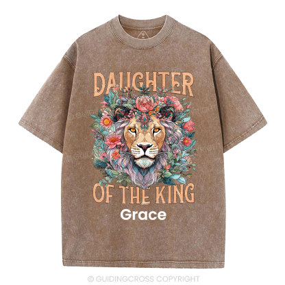 Personalized Daughter Of The King Christian Washed T-Shirt