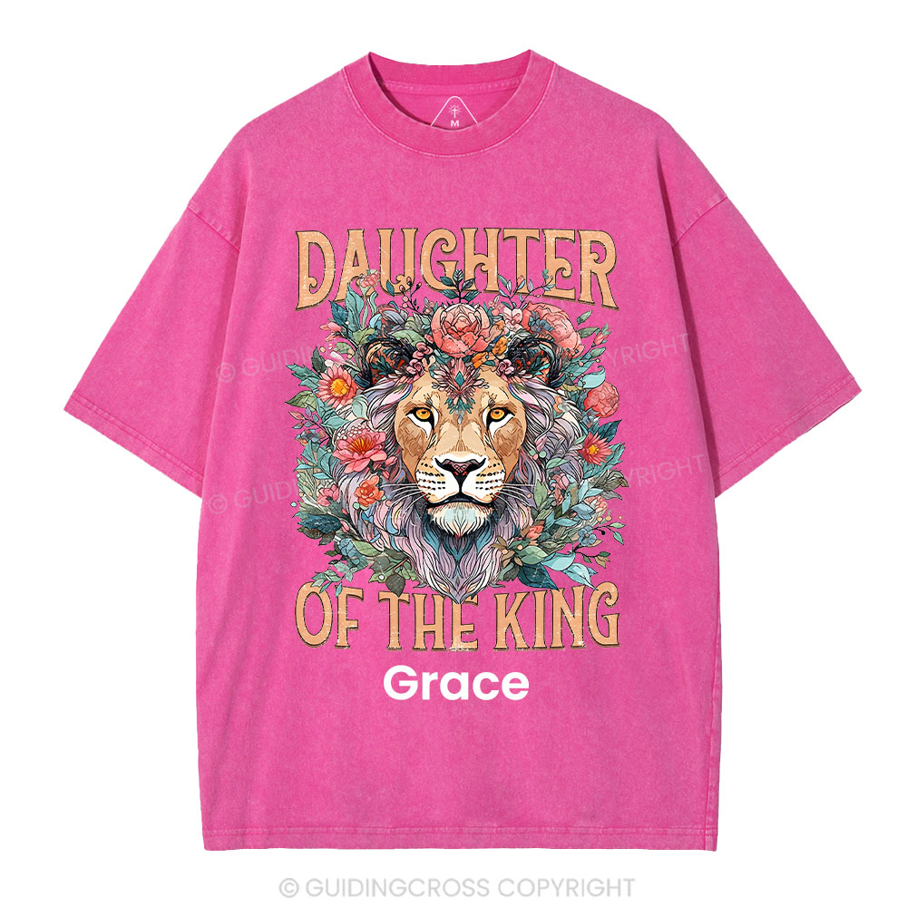 Personalized Daughter Of The King Christian Washed T-Shirt