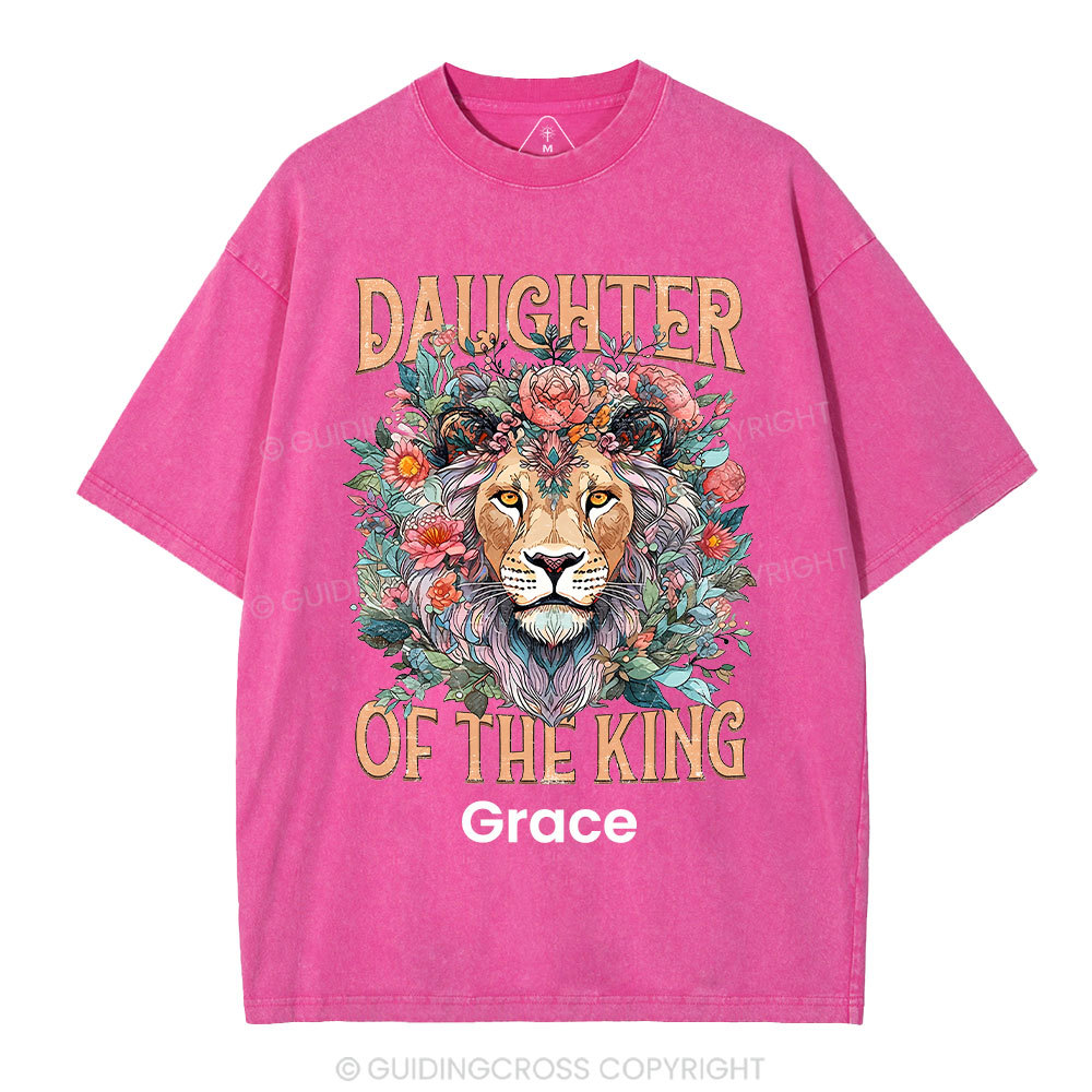 Personalized Daughter Of The King Christian Washed T-Shirt