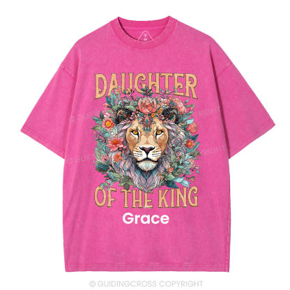 Personalized Daughter Of The King Christian Washed T-Shirt