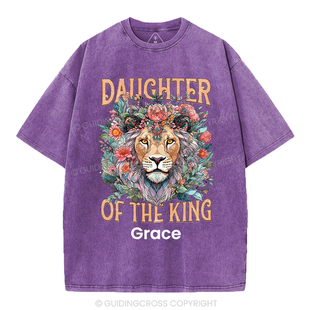 Personalized Daughter Of The King Christian Washed T-Shirt