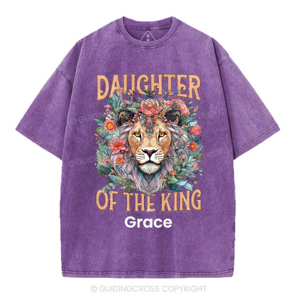 Personalized Daughter Of The King Christian Washed T-Shirt
