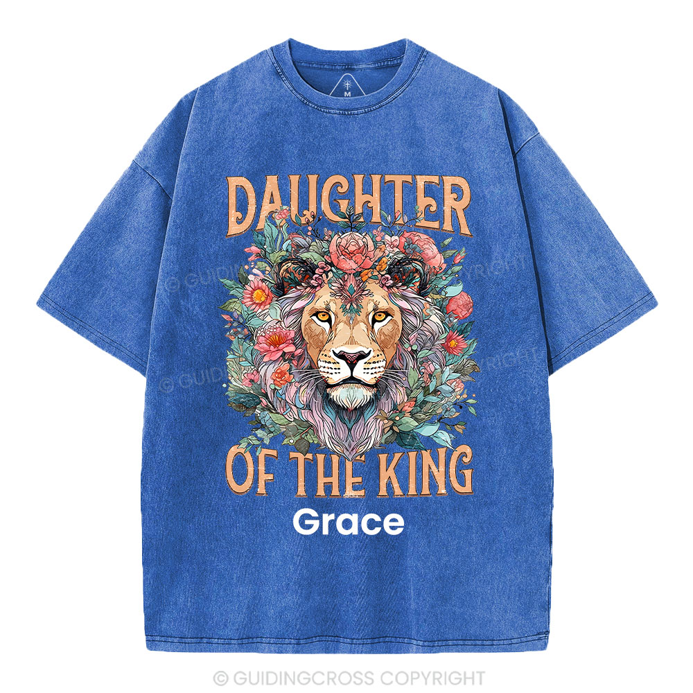 Personalized Daughter Of The King Christian Washed T-Shirt