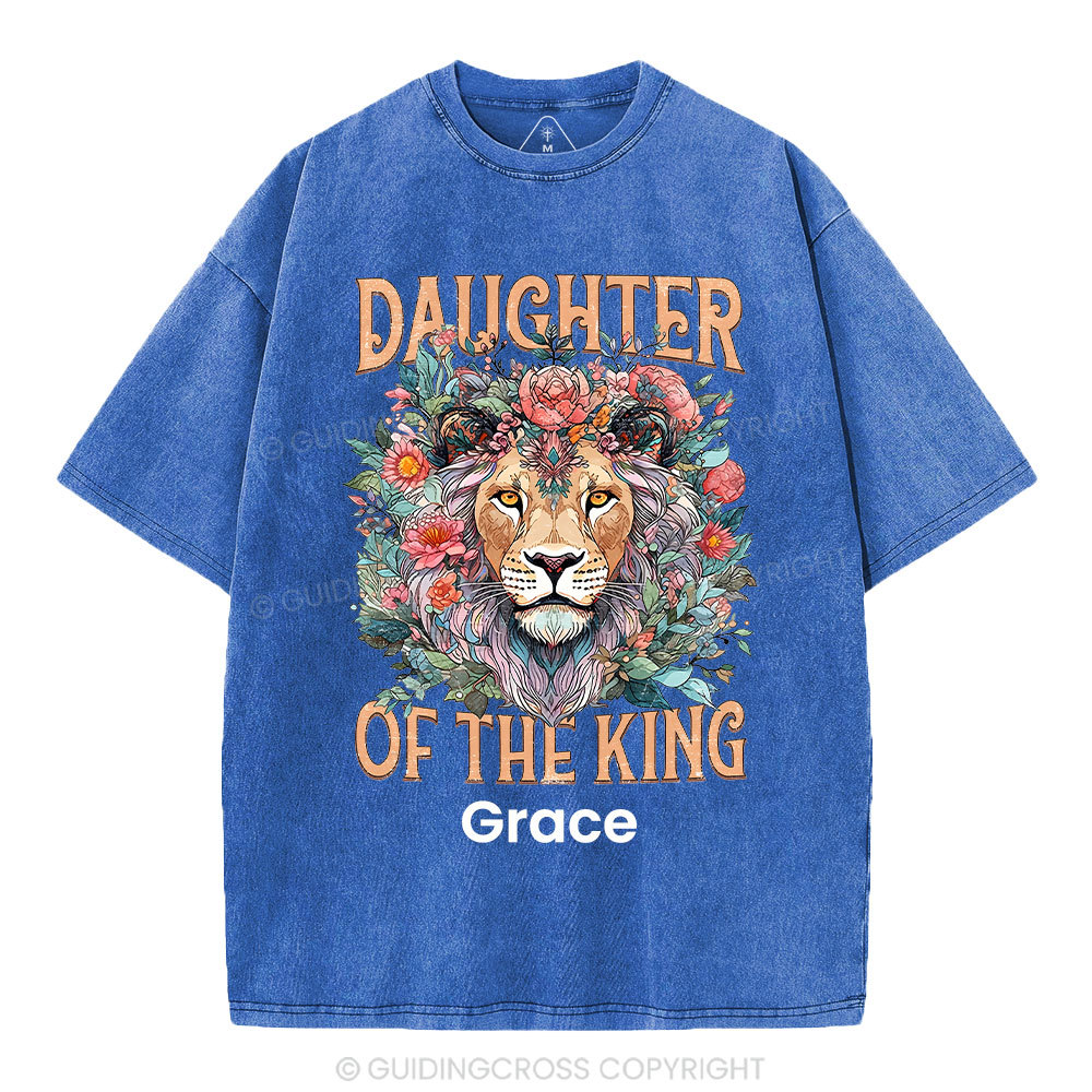 Personalized Daughter Of The King Christian Washed T-Shirt