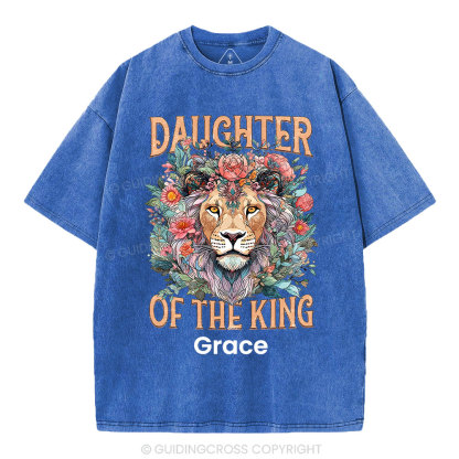 Personalized Daughter Of The King Christian Washed T-Shirt