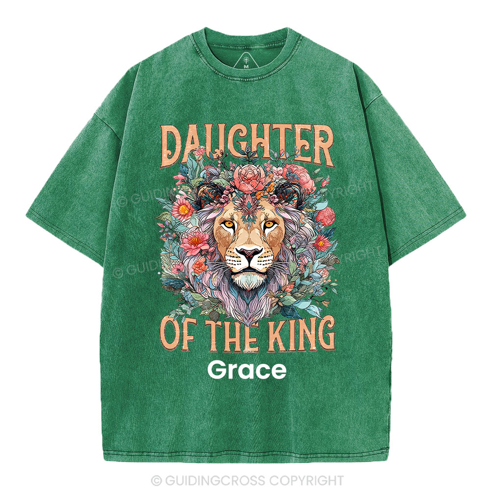 Personalized Daughter Of The King Christian Washed T-Shirt