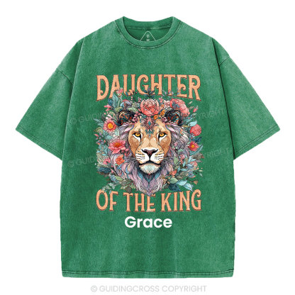 Personalized Daughter Of The King Christian Washed T-Shirt