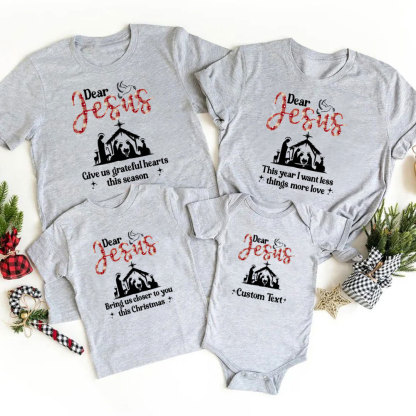 Personalized Dear Jesus Christmas Family Matching Shirts