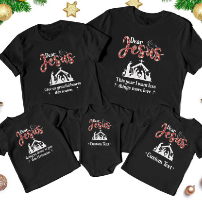 Personalized Dear Jesus Christmas Family Matching Shirts