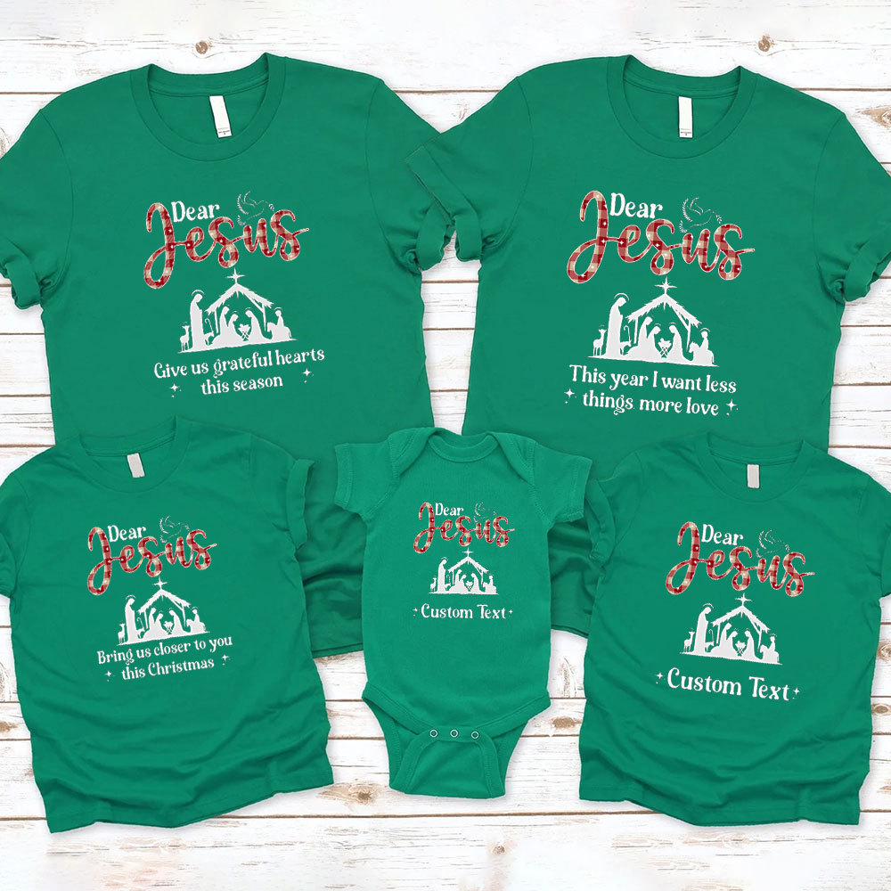 Personalized Dear Jesus Christmas Family Matching Shirts