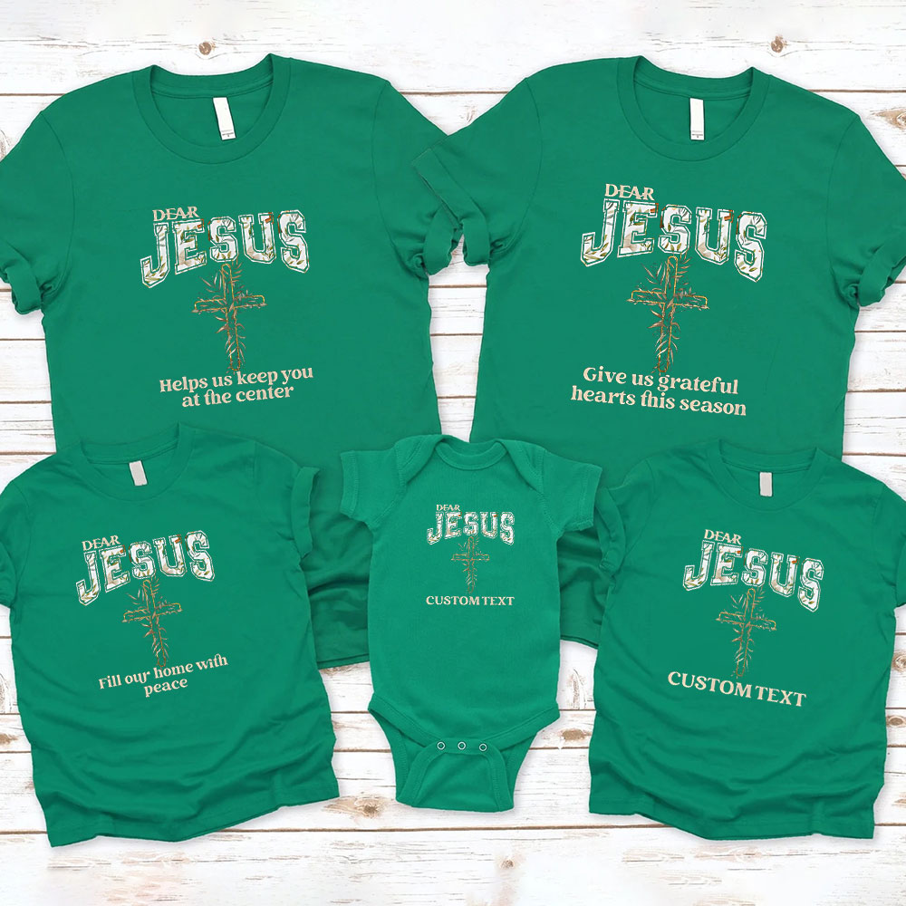 Personalized Dear Jesus Help Christmas Family Matching Shirts