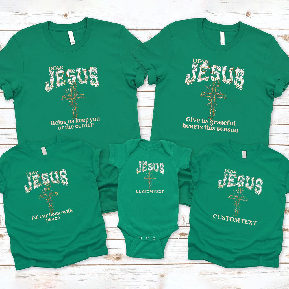 Personalized Dear Jesus Help Christmas Family Matching Shirts