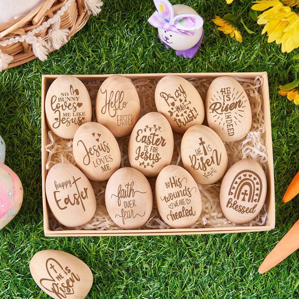 Personalized Easter Basket Stuffers- Wooden Eggs