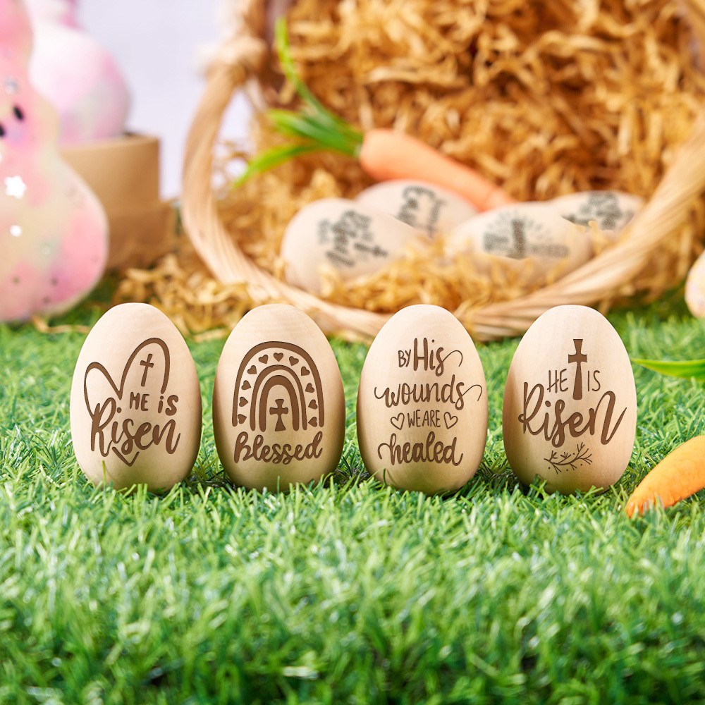 Personalized Easter Basket Stuffers- Wooden Eggs