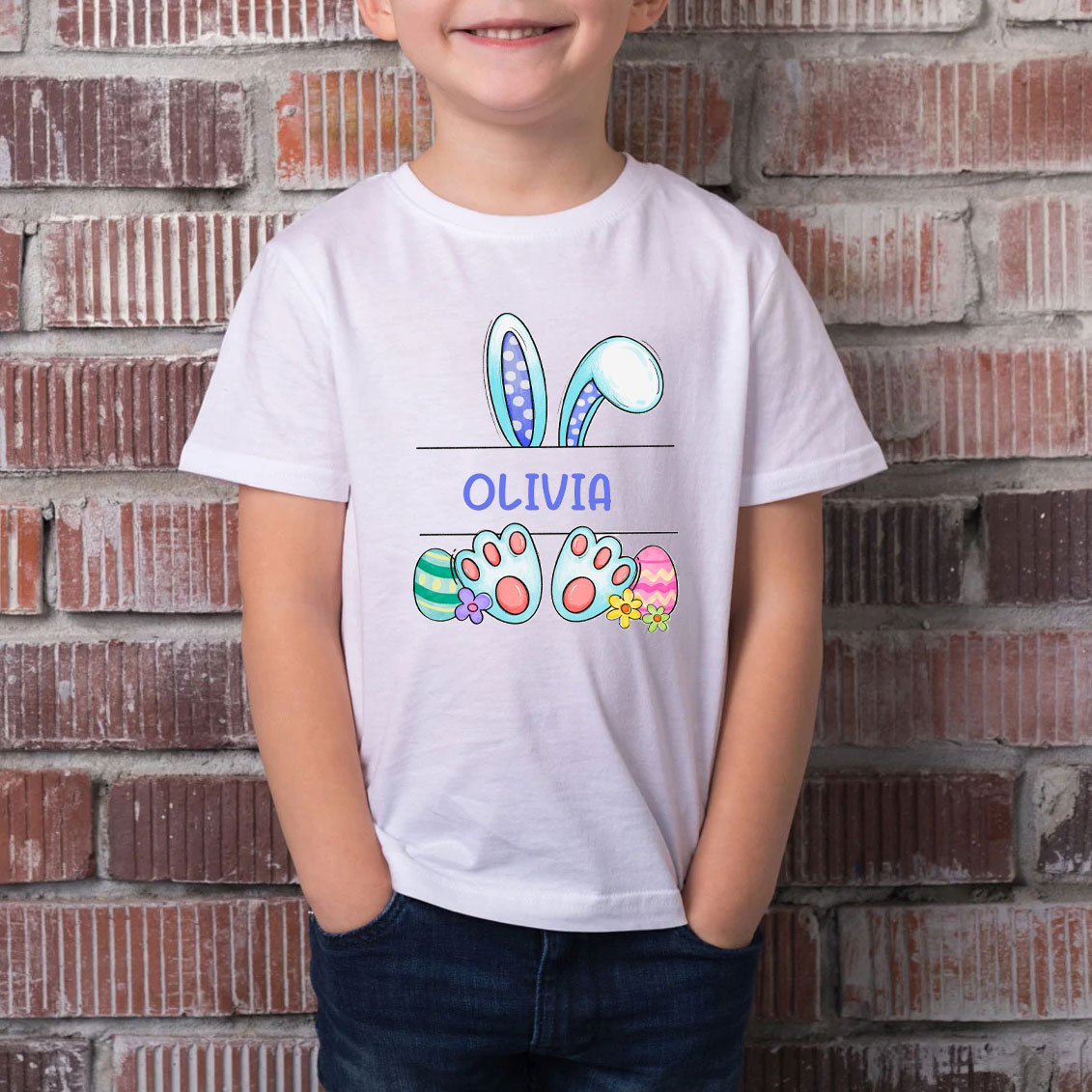 Personalized Easter Rabbit Kids T-Shirt