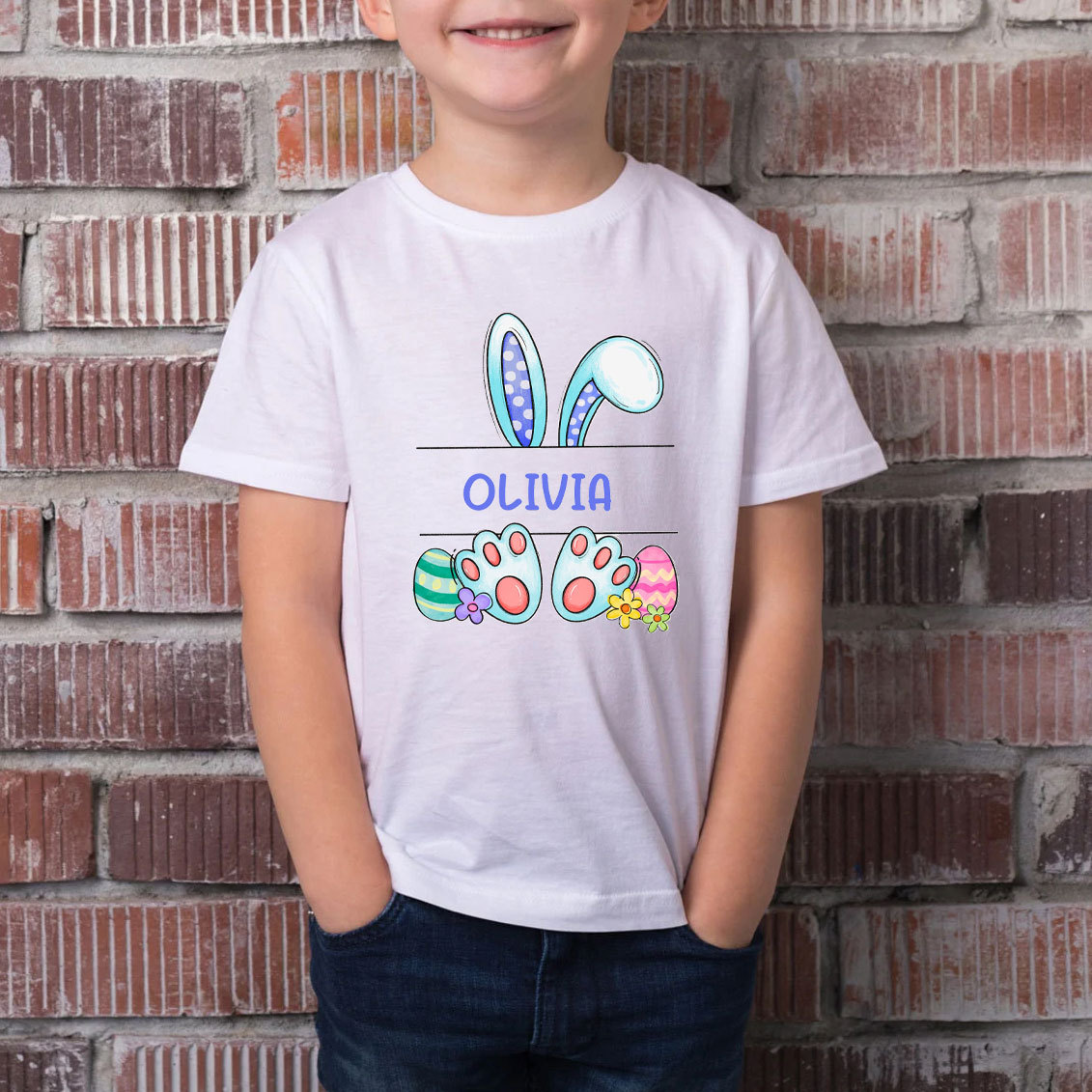 Personalized Easter Rabbit Kids T-Shirt