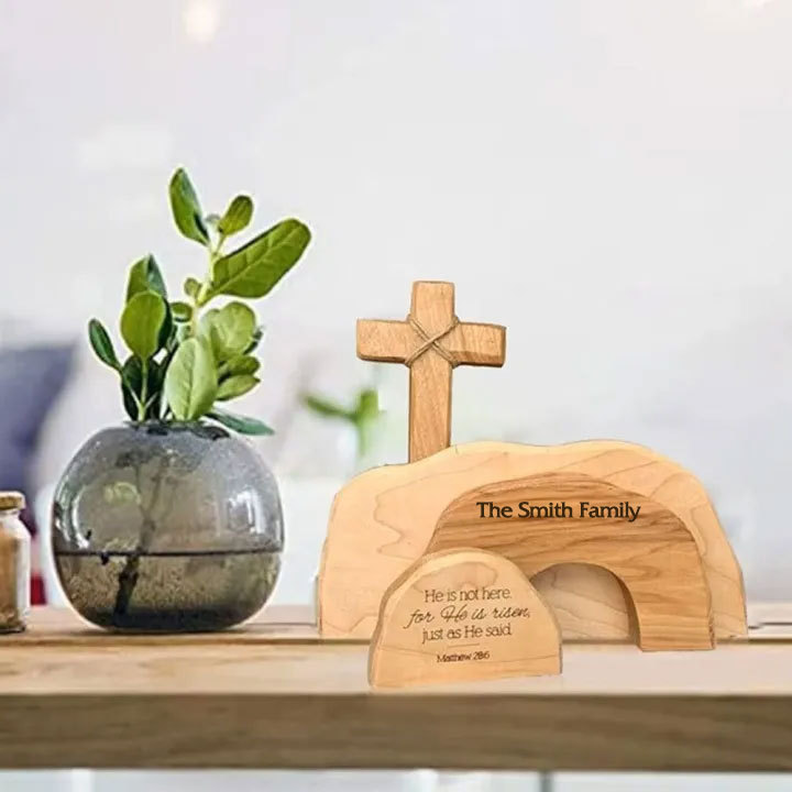 Personalized Easter Resurrection Scene Wooden Decoration