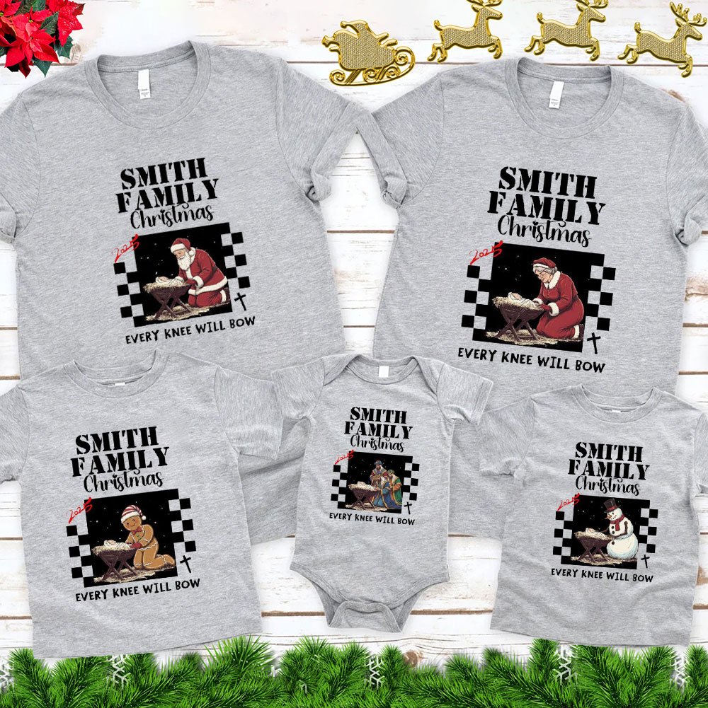 Personalized Every Kness Will Bow Christmas Family Matching Shirts