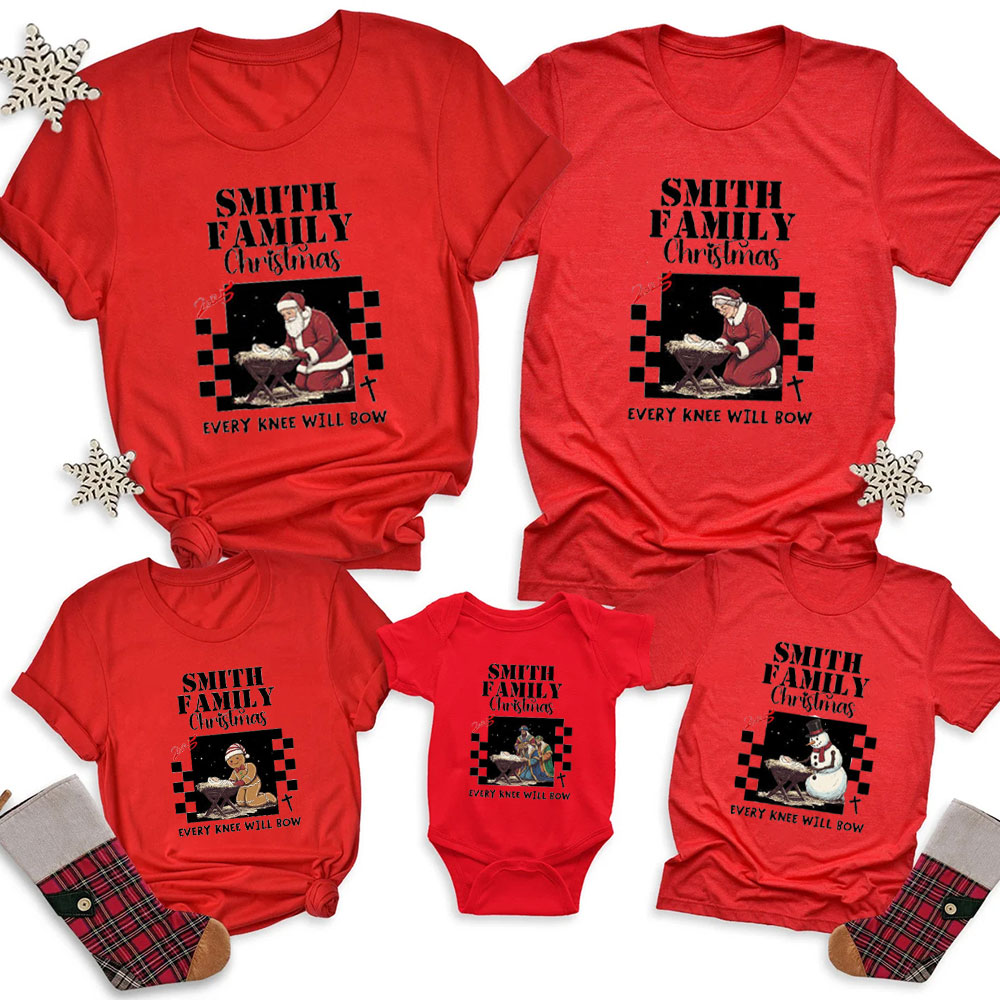 Personalized Every Kness Will Bow Christmas Family Matching Shirts