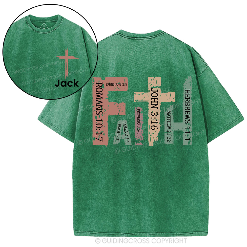 Personalized Faith Christian Washed T-Shirt