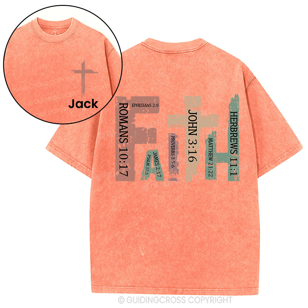 Personalized Faith Christian Washed T-Shirt