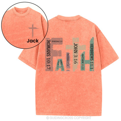 Personalized Faith Christian Washed T-Shirt
