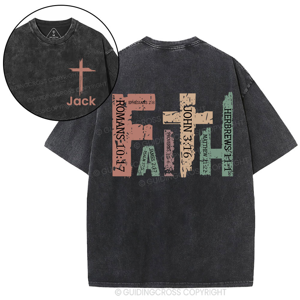 Personalized Faith Christian Washed T-Shirt