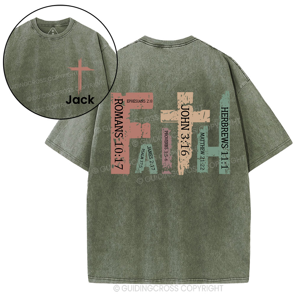 Personalized Faith Christian Washed T-Shirt