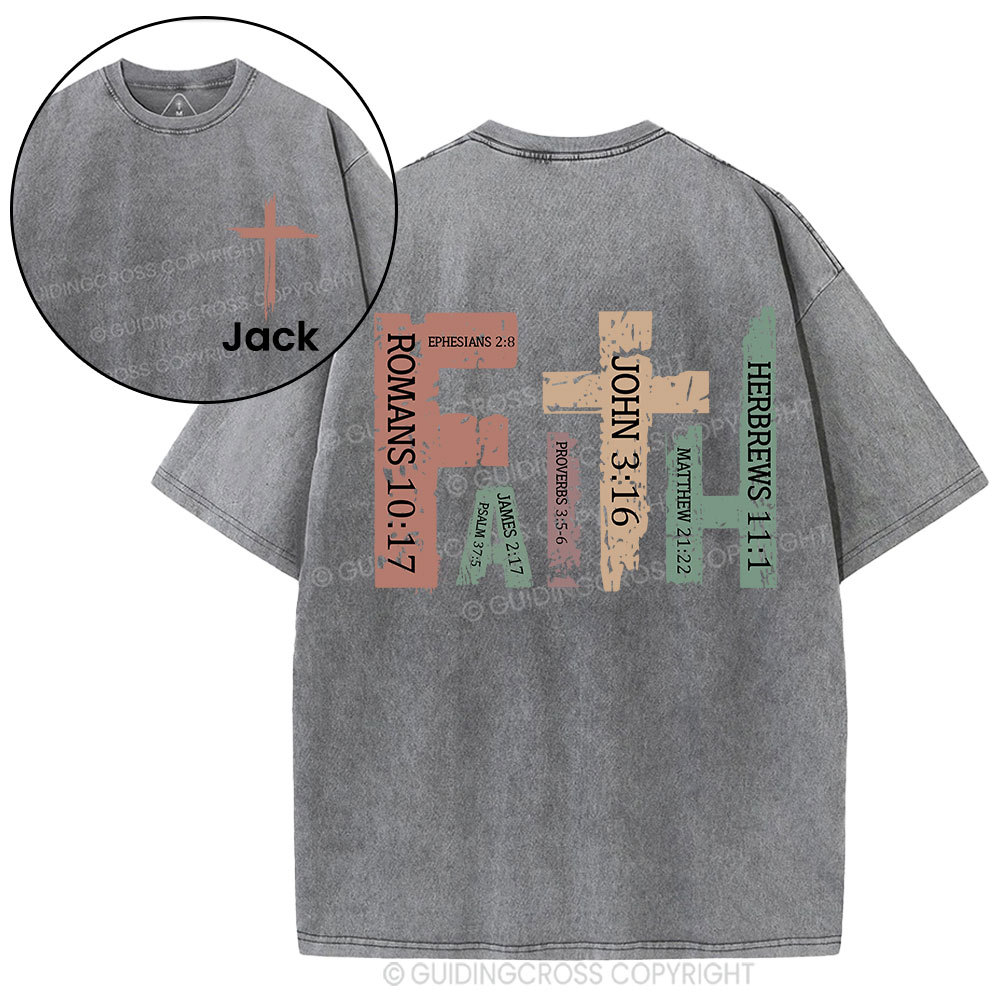 Personalized Faith Christian Washed T-Shirt