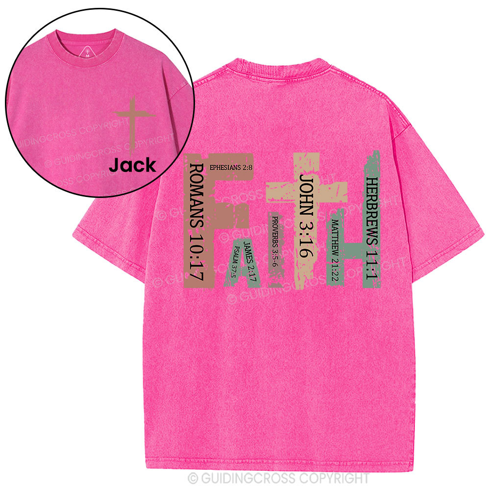Personalized Faith Christian Washed T-Shirt
