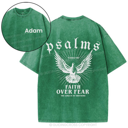Personalized Faith Over Fear Christian Washed T-Shirt
