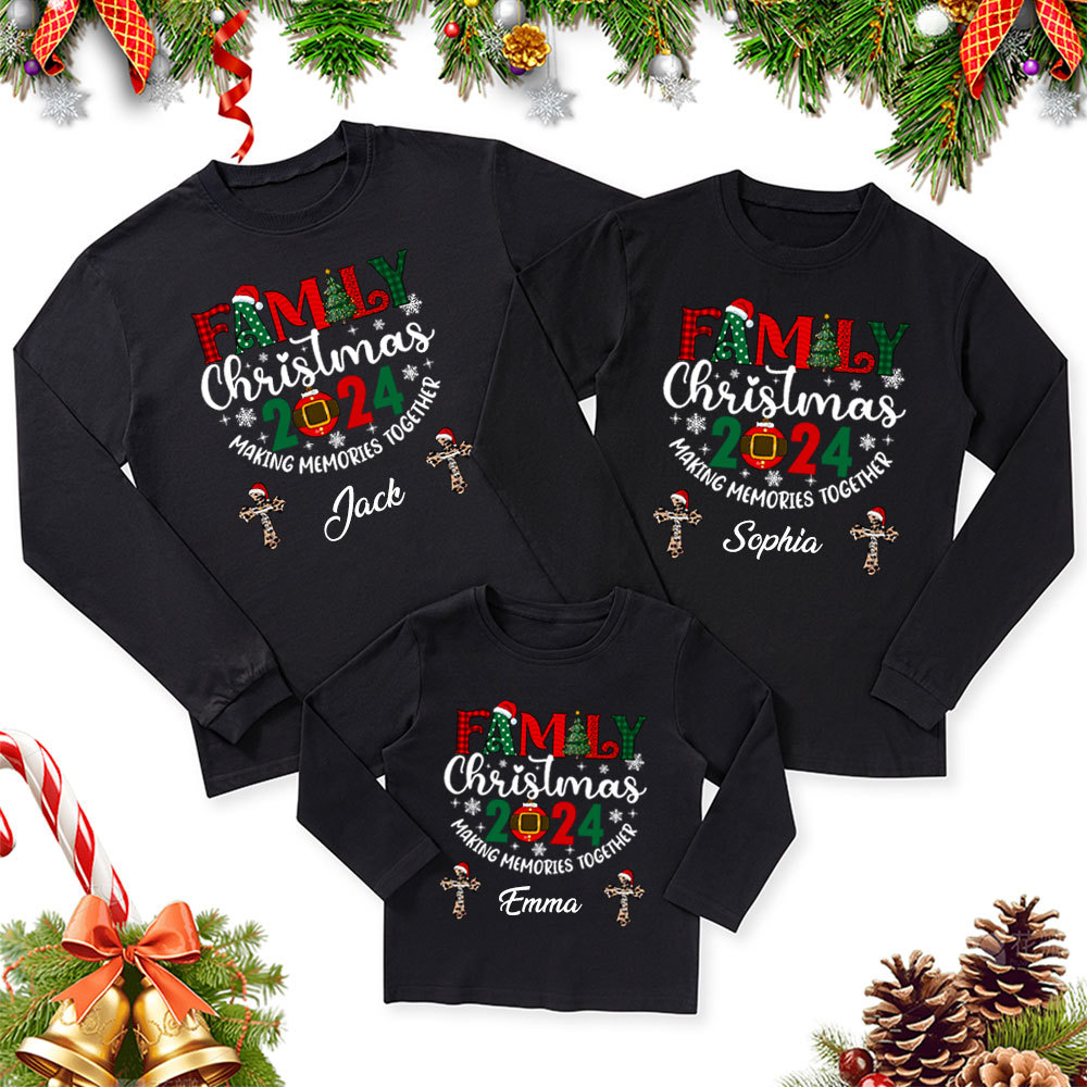 Personalized Family Christmas Matching Christian Long Sleeve T-Shirt