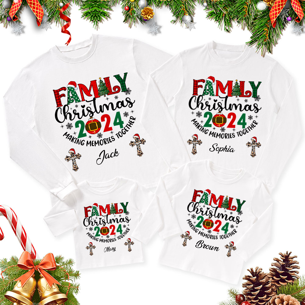 Personalized Family Christmas Matching Christian Long Sleeve T-Shirt