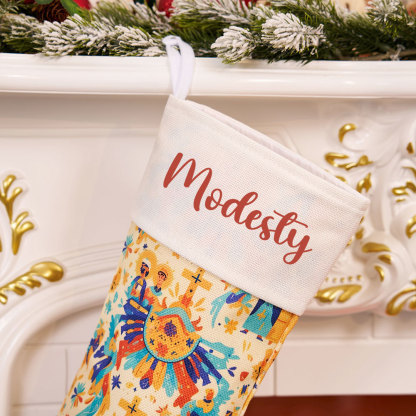 Personalized Full Print Christian Christmas Stocking