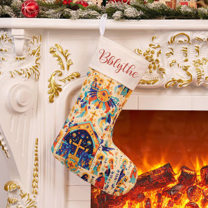 Image of Personalized Full Print Christian Christmas Stocking