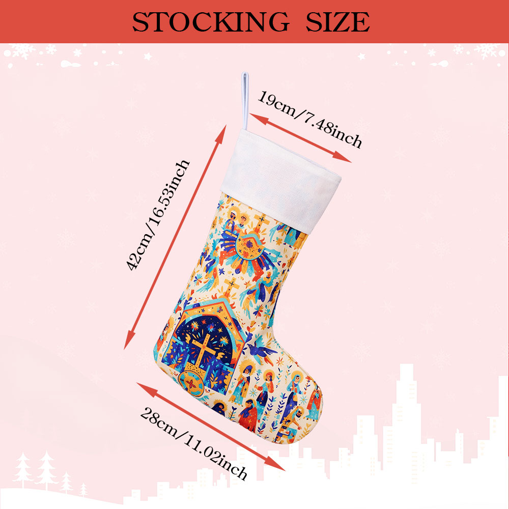 Personalized Full Print Christian Christmas Stocking