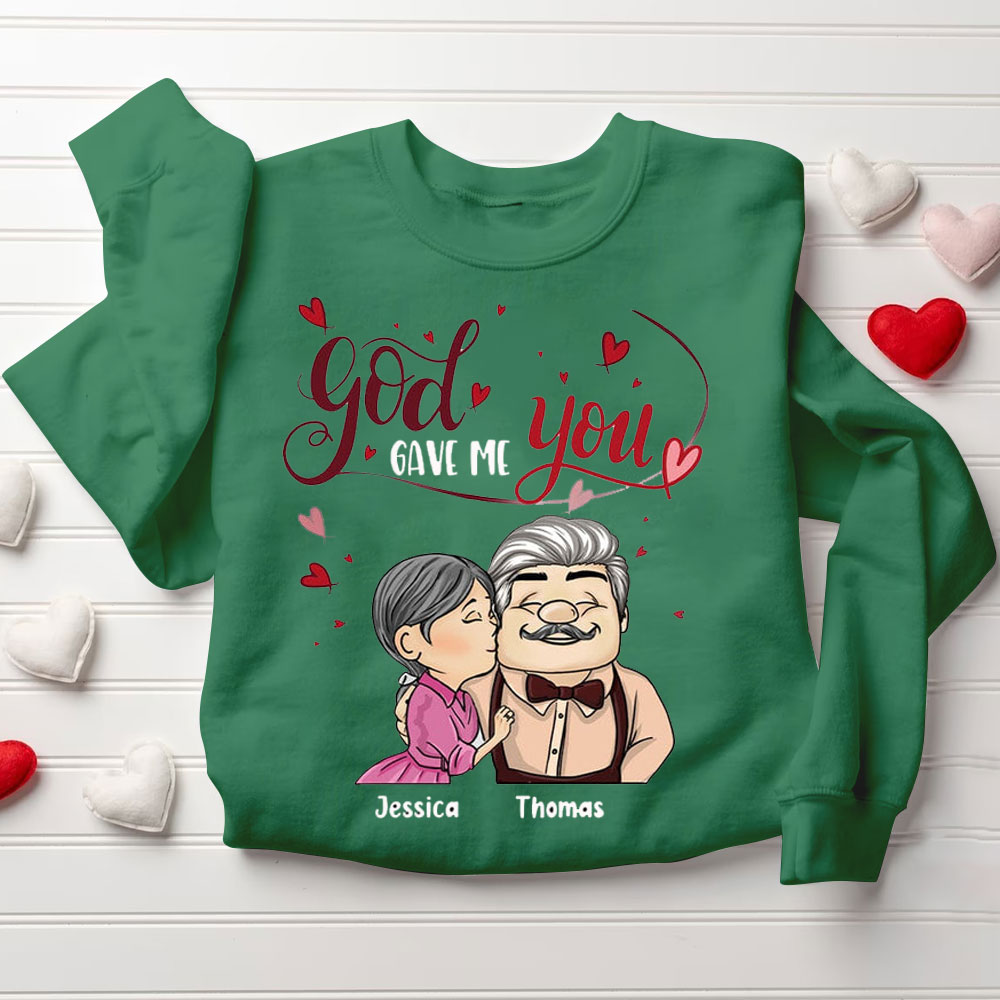 Personalized God Gave Me You Christian Couple Sweatshirt