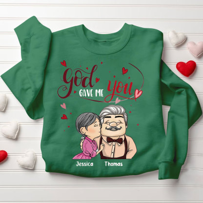 Personalized God Gave Me You Christian Couple Sweatshirt