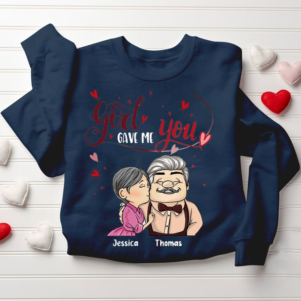 Personalized God Gave Me You Christian Couple Sweatshirt