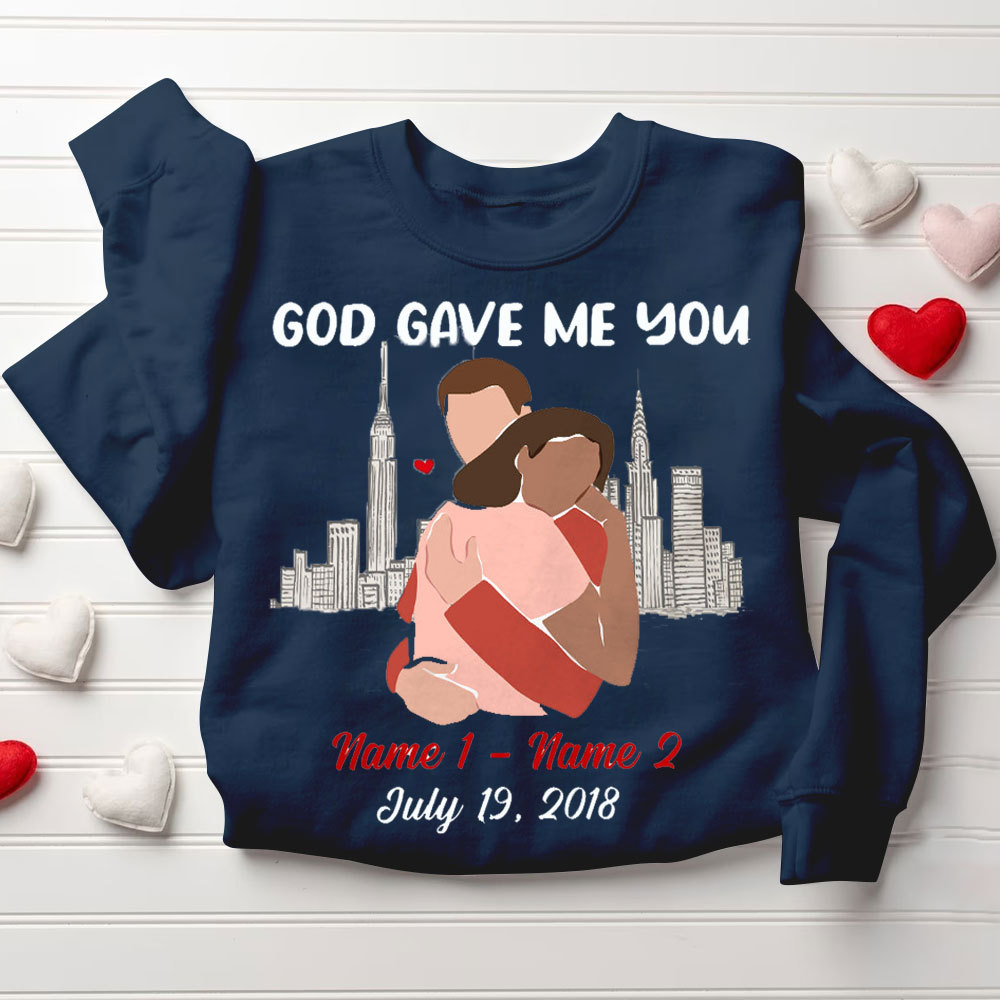 Personalized God Gave Me You Christian Couple Sweatshirt