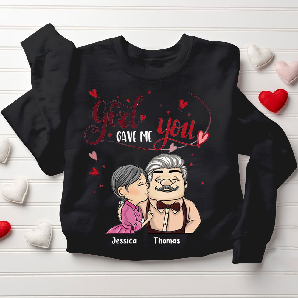 Personalized God Gave Me You Christian Couple Sweatshirt