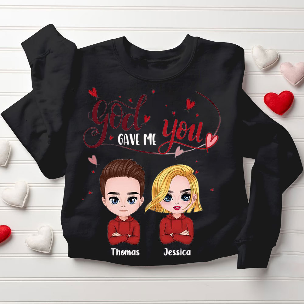 Personalized God Gave Me You Christian Couple Sweatshirt