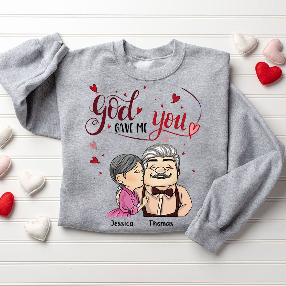 Personalized God Gave Me You Christian Couple Sweatshirt